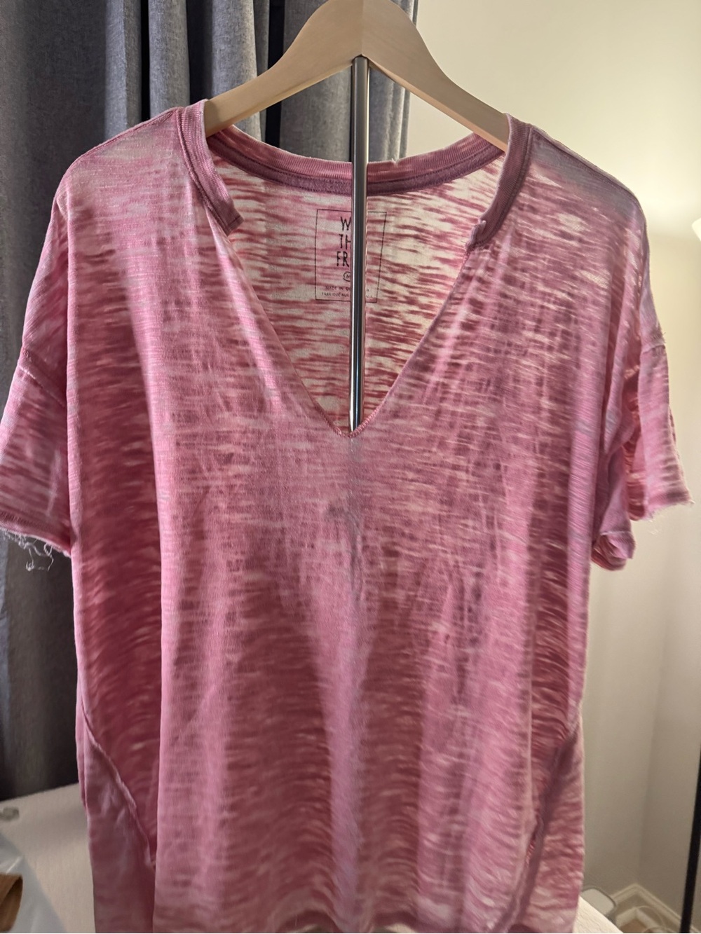 We The Free Washed Pink V-Neck Tee
